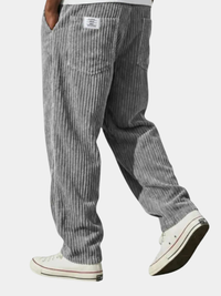 Casual Trousers Women's Relaxed Fit Striped Design with Pockets - 1 - London-stylehouse.com