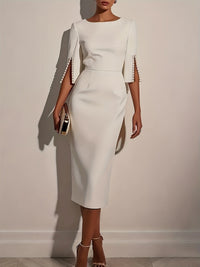 Annemarie – Women Elegant With a Slit Midi Dress - Image 1