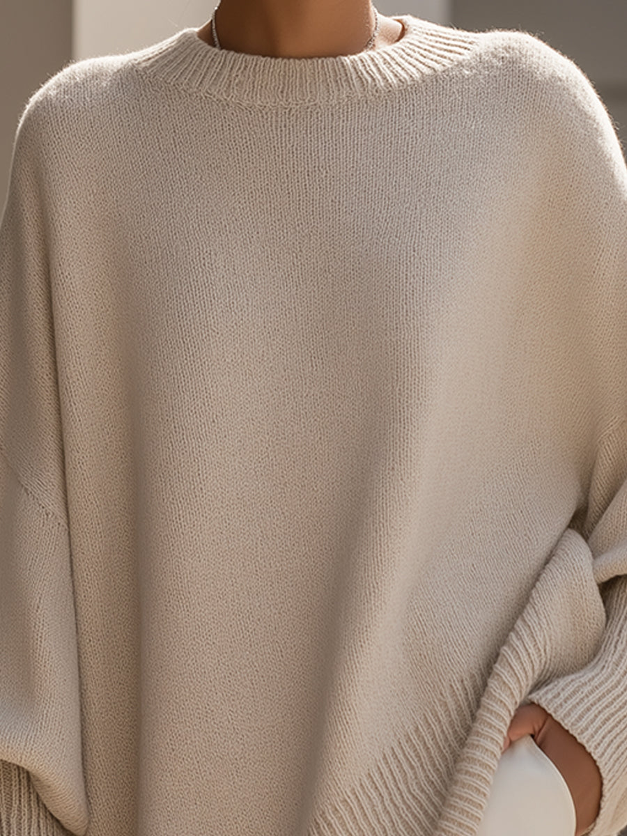 Isabella – Relaxed Knit Poncho-like Sweater Women