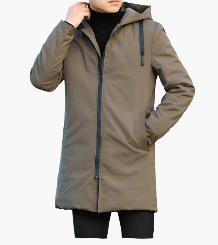 Long men's jacket with hood and zip - J&B; - 7 - London-stylehouse.com