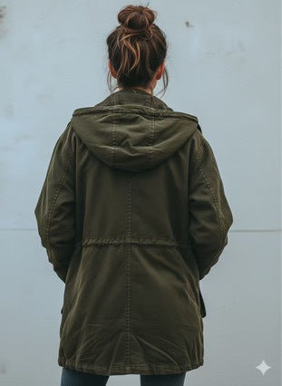 Fashionable women’s jacket with a hood and pockets - J&B; - 3 - London-stylehouse.com
