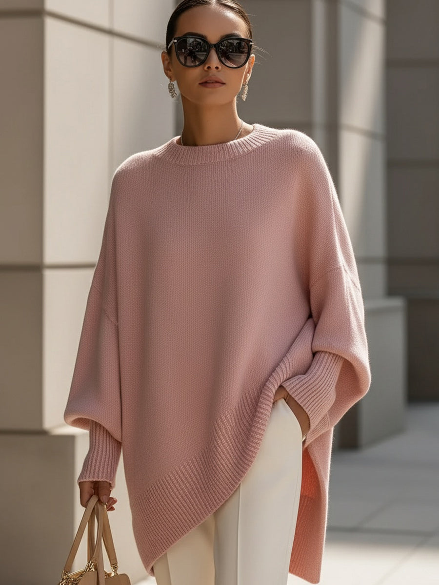 Isabella – Relaxed Knit Poncho-like Sweater Women