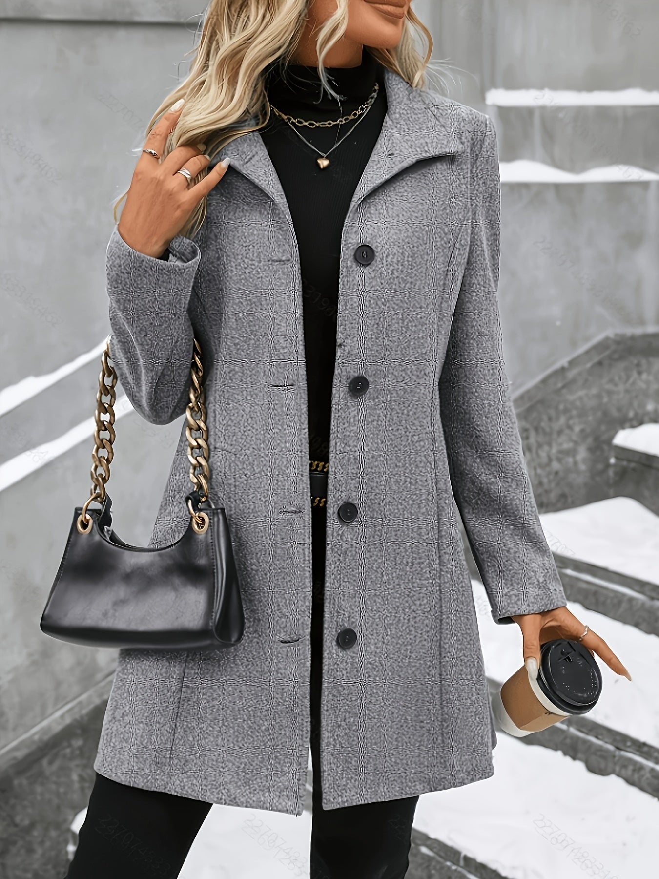 Elegant ladies’ coat with a notch collar and a single-breasted button placket - J&B; - 1 - London-stylehouse.com