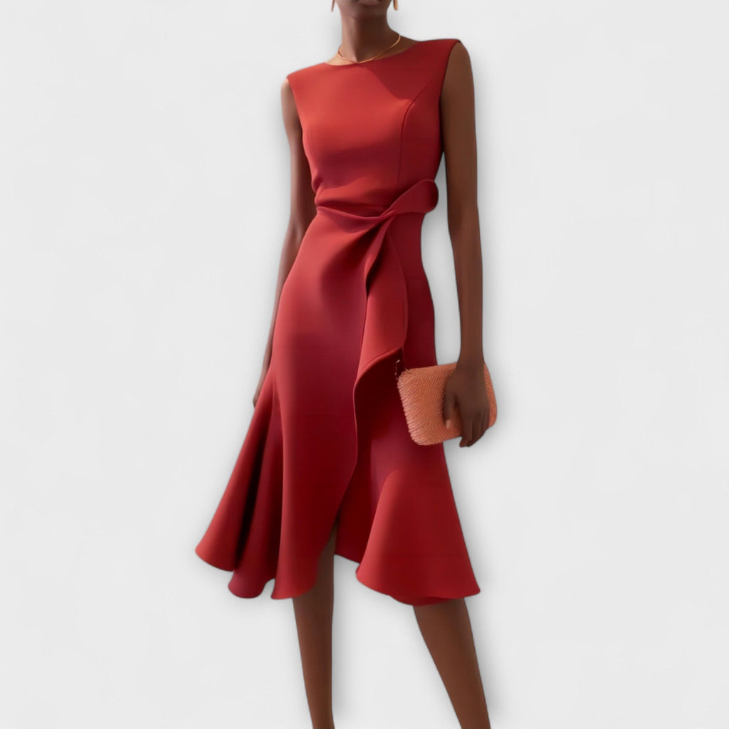 Helga – Draped Asymmetric Dress - Image 1