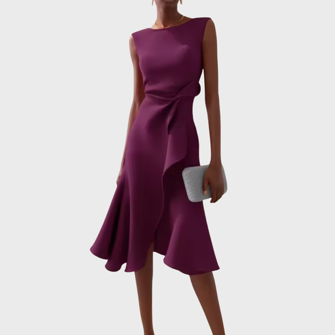 Helga – Draped Asymmetric Dress - Image 7