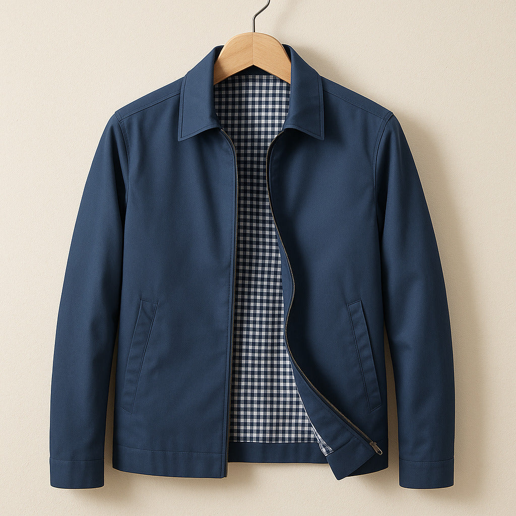 Casual men’s jacket in a slim-fit cut with a zip - J&B; - 2 - London-stylehouse.com