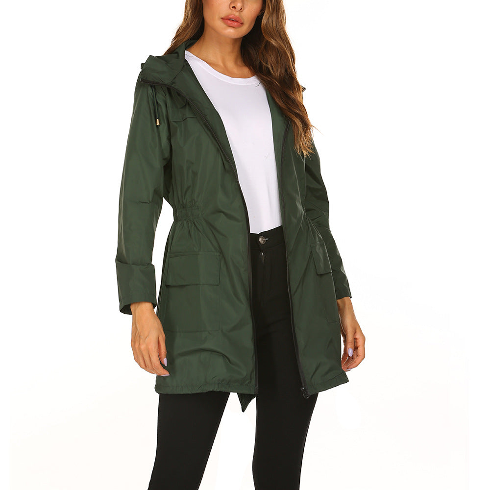 Women’s hooded rain jacket with side pockets - J&B; - 2 - London-stylehouse.com