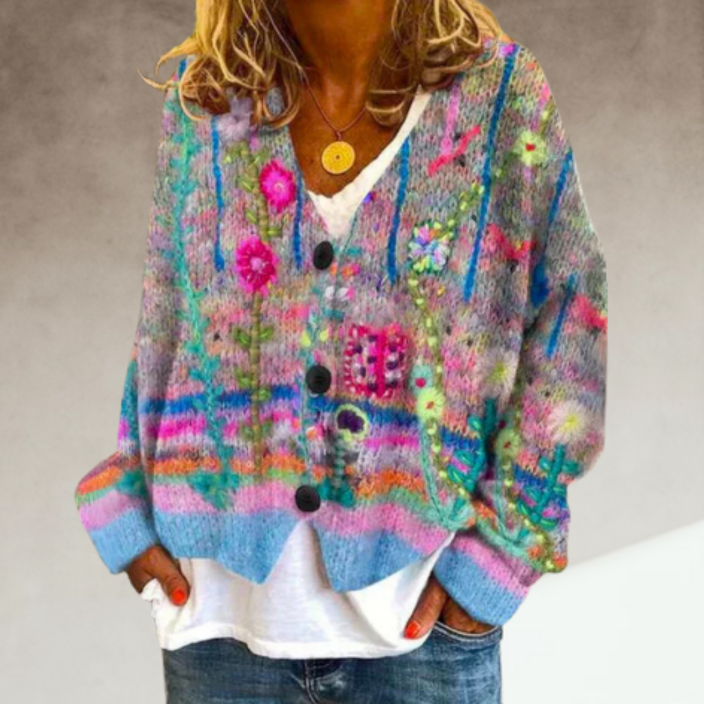 Florence – Artistic Button-Front Knit Cardigan Womenswear