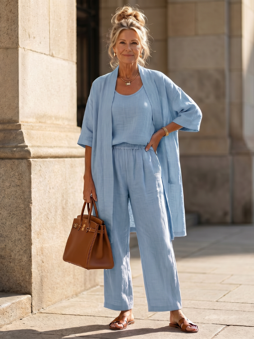 Two-piece set comprising a loose-fitting top and trousers for women - J&B; - 10 - London-stylehouse.com