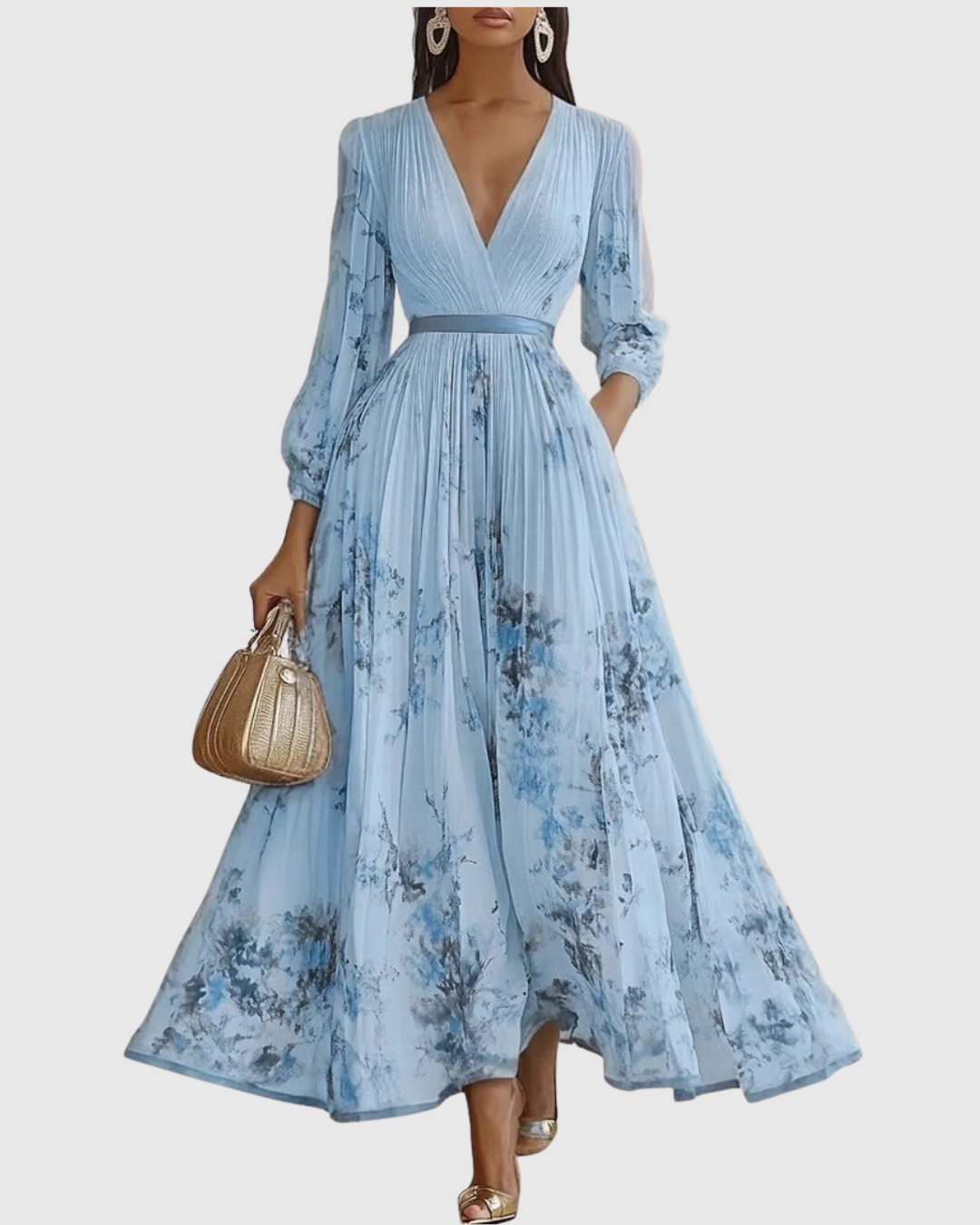 Lea – Elegant Pleated Maxi Dress - Image 7