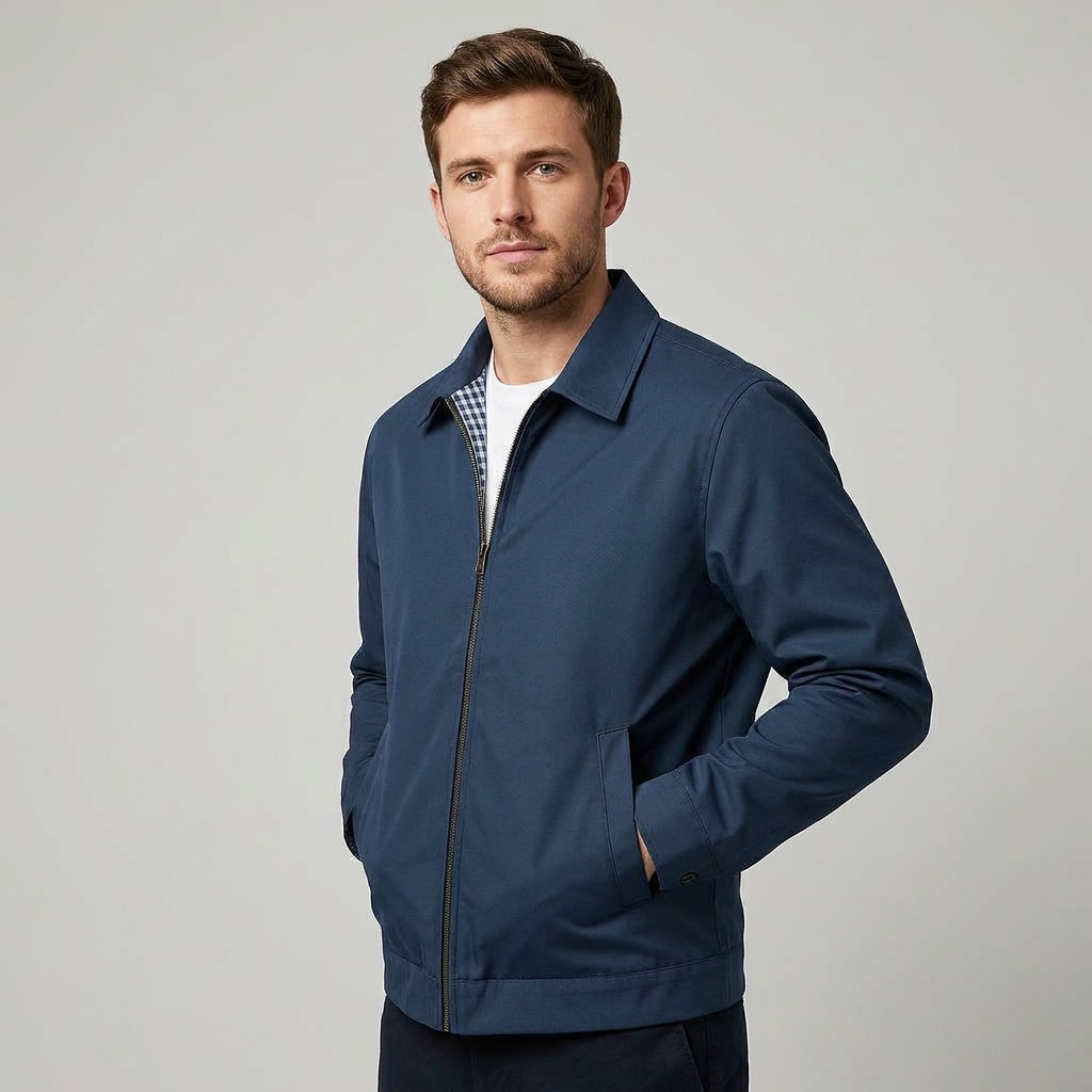 Casual men’s jacket in a slim-fit cut with a zip - J&B; - 5 - London-stylehouse.com