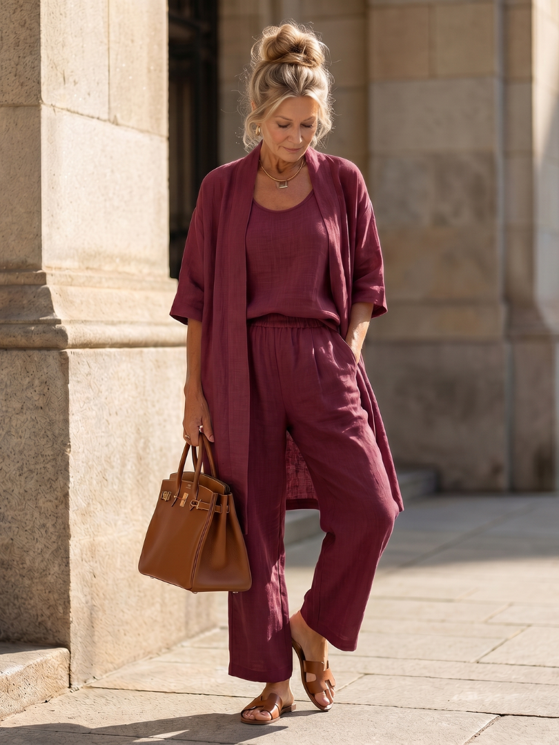 Two-piece set comprising a loose-fitting top and trousers for women - J&B; - 12 - London-stylehouse.com