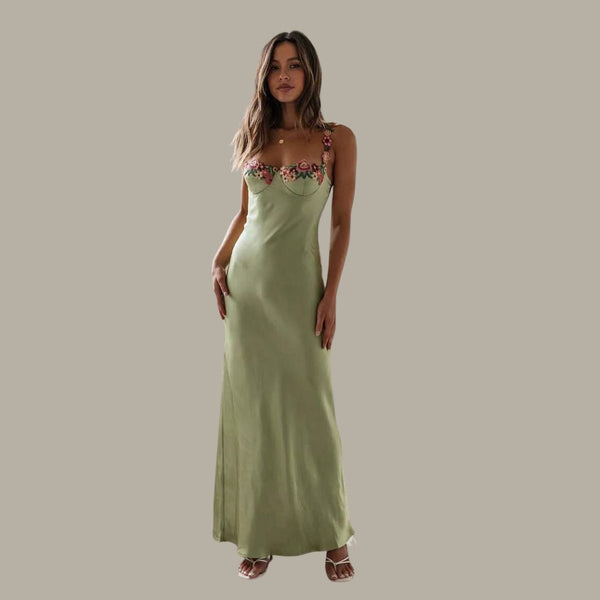 Verena – Women  Satin Floral Print Evening Dress - Image 25