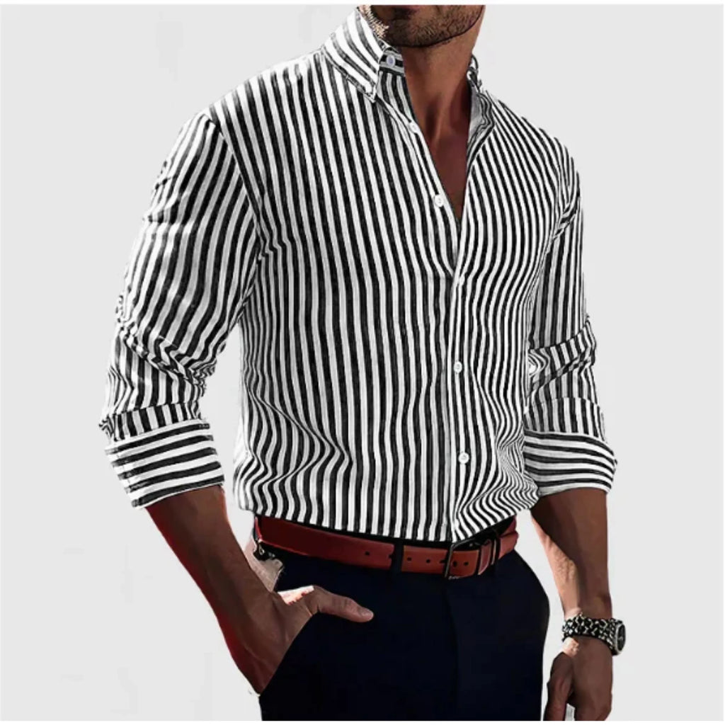 Stefan – Classic Striped Button-Up Shirt - Image 2