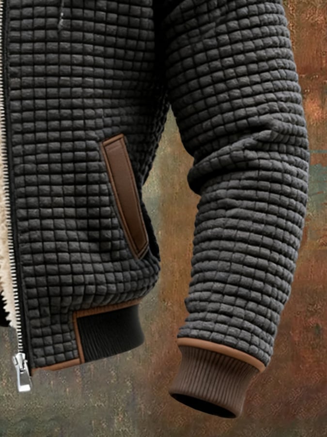 Liam – Sherpa-Lined Quilted Zip Hoodie for Men