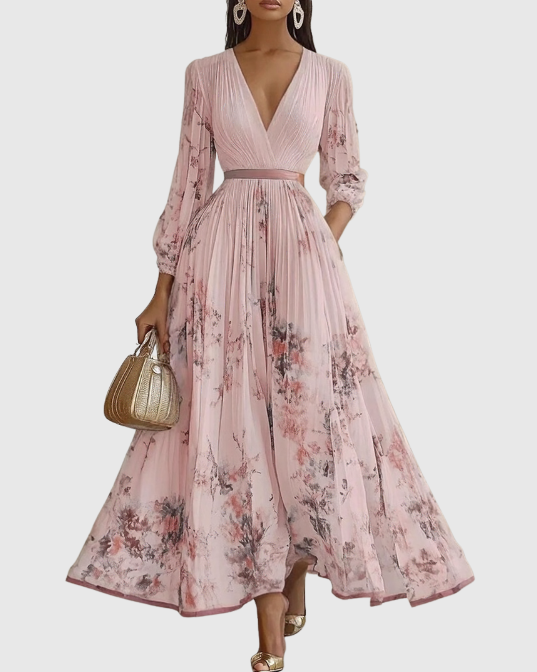 Lea – Elegant Pleated Maxi Dress - Image 12