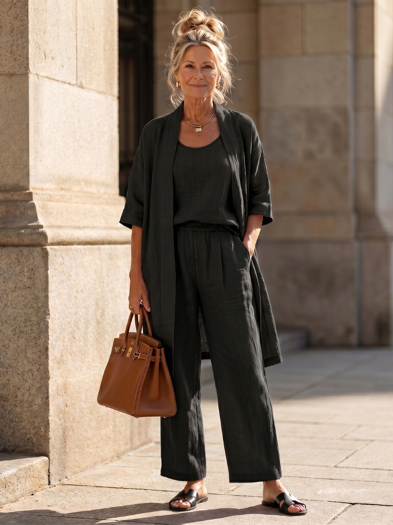 Two-piece set comprising a loose-fitting top and trousers for women - J&B; - 15 - London-stylehouse.com