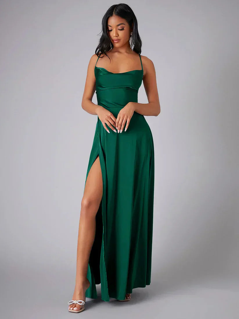 Sabine – Cowl Neck with Side Slit Dress - Image 5