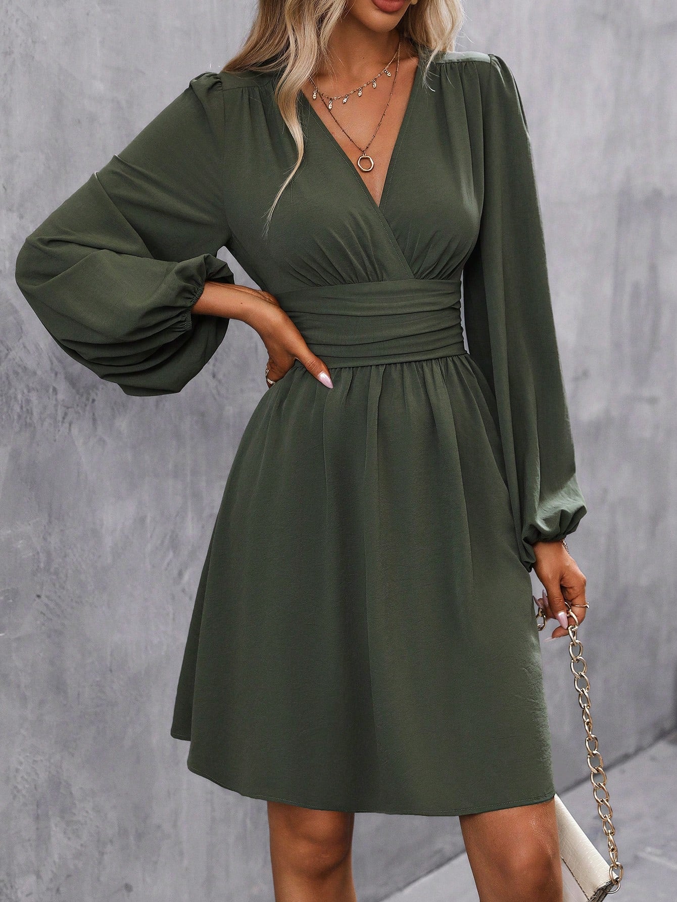 Julia – Women V-Neck Long Sleeve Dress - Image 9