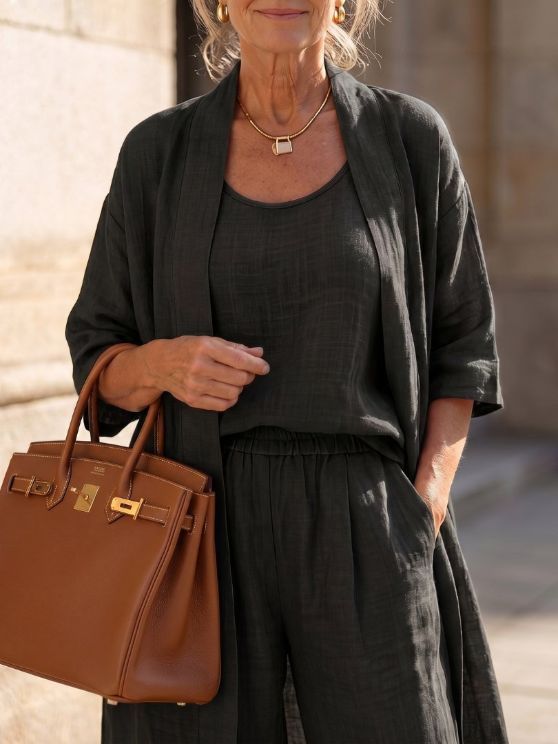 Two-piece set comprising a loose-fitting top and trousers for women - J&B; - 16 - London-stylehouse.com