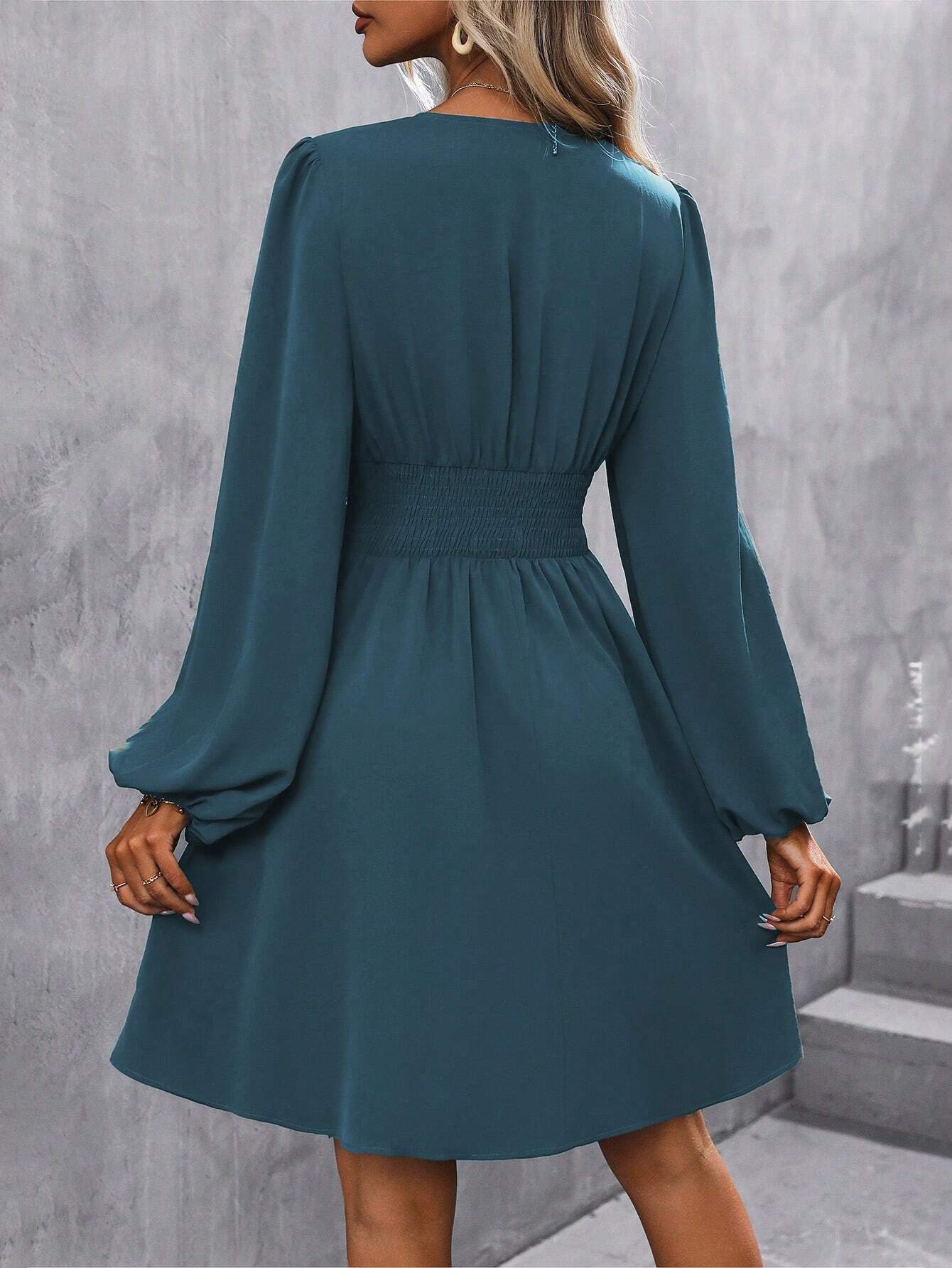 Julia – Women V-Neck Long Sleeve Dress - Image 2
