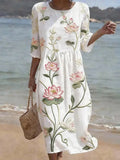 Clara – Plant & Flower Print Dress - Image 1