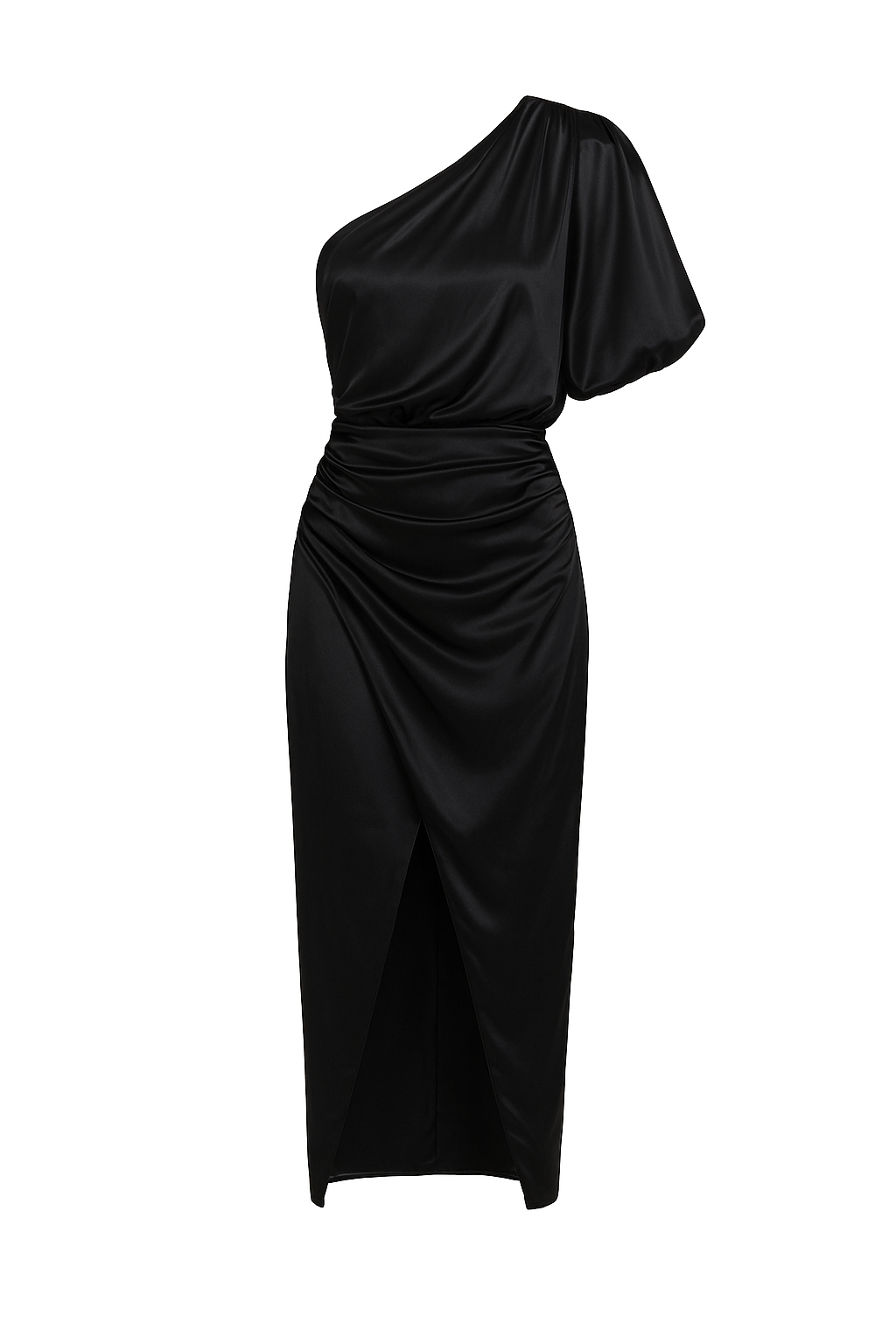 Antonia – Elegant One-Shoulder satin Dress for Women - Image 1
