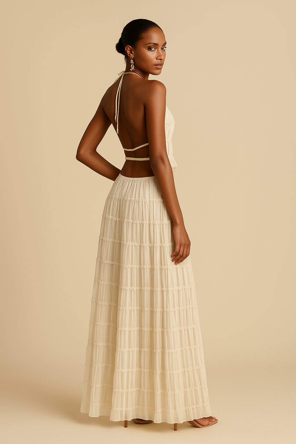 Yvonne – Elegant Two-Piece Set Pleated Dress for Women - Image 2
