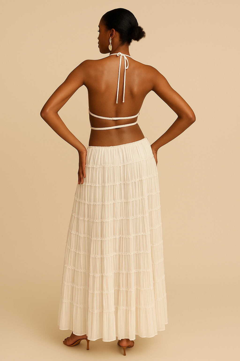 Yvonne – Elegant Two-Piece Set Pleated Dress for Women - Image 5
