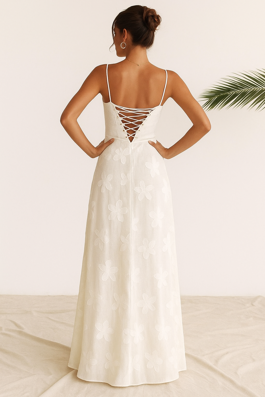 Lara – Elegant Corset Lacing and Floral Dress for Women - Image 2