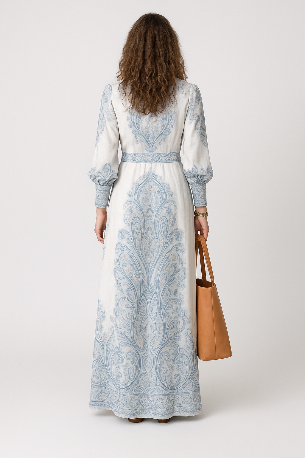 Andrea – High Neck Printed Long Sleeve Dress for Women - Image 3