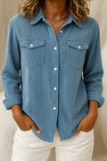 Kirsten – Classic Corduroy Long Sleeve Blouse for Women - Image 2