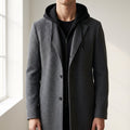 Men's Tailored Coat with Hooded Detail | L&S - 2 - London-stylehouse.com