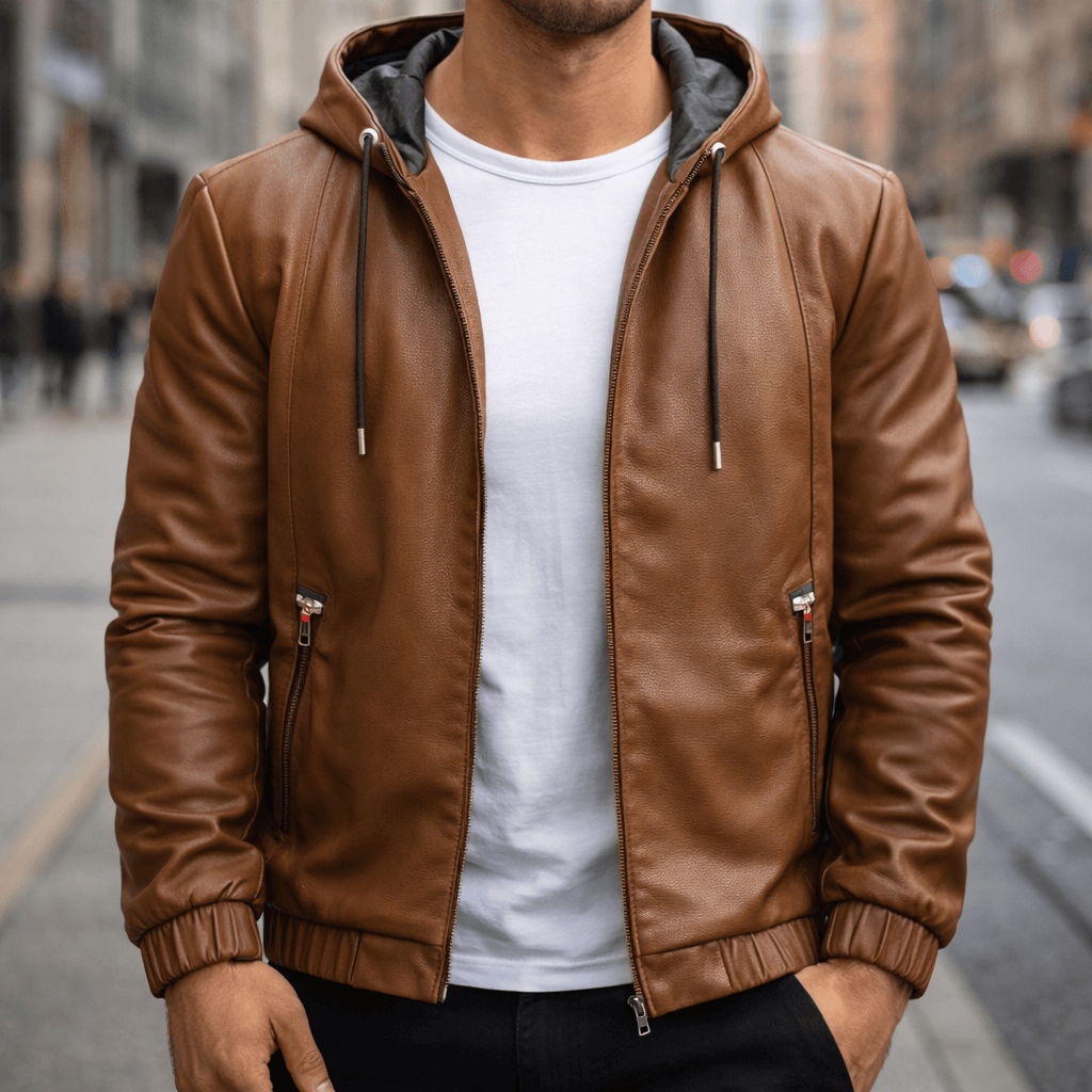 Men's hooded bomber jacket - Casual look with zip - J&B; - 1 - London-stylehouse.com