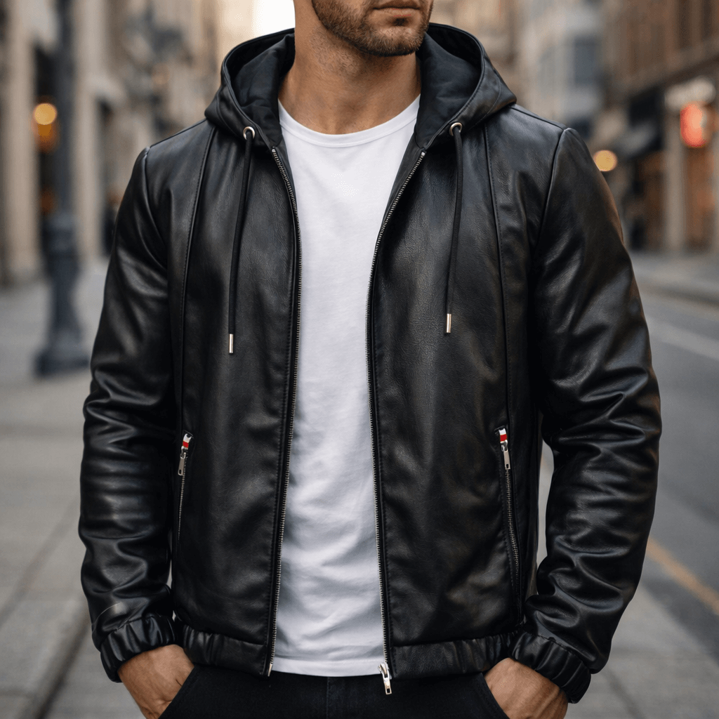 Men's hooded bomber jacket - Casual look with zip - J&B; - 4 - London-stylehouse.com