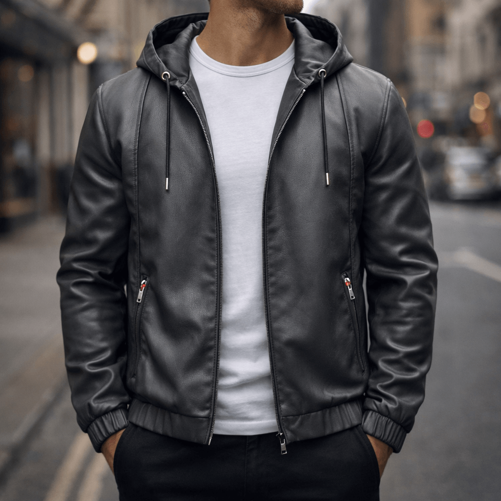 Men's hooded bomber jacket - Casual look with zip - J&B; - 6 - London-stylehouse.com