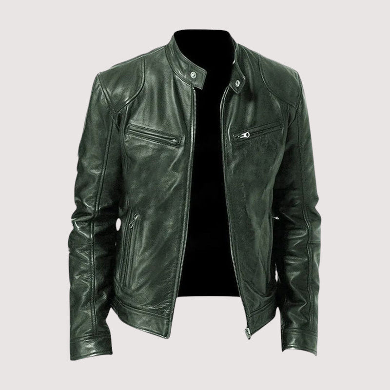Men’s leather jacket – Structured fit with practical zipped pockets - J&B; - 4 - London-stylehouse.com