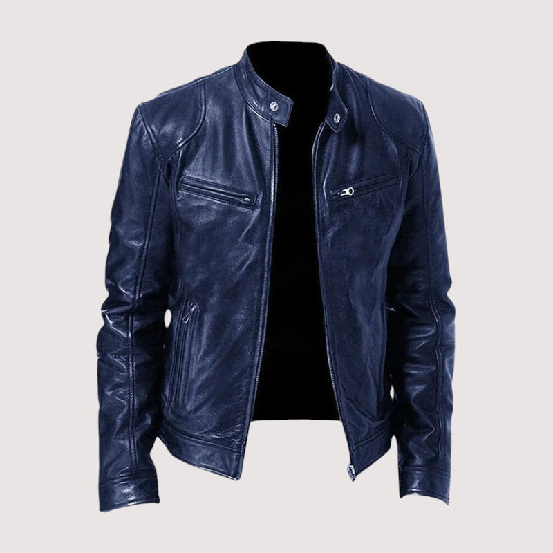 Men’s leather jacket – Structured fit with practical zipped pockets - J&B; - 5 - London-stylehouse.com