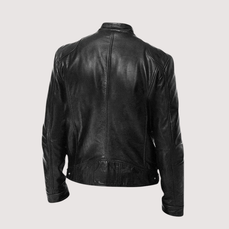 Men’s leather jacket – Structured fit with practical zipped pockets - J&B; - 7 - London-stylehouse.com