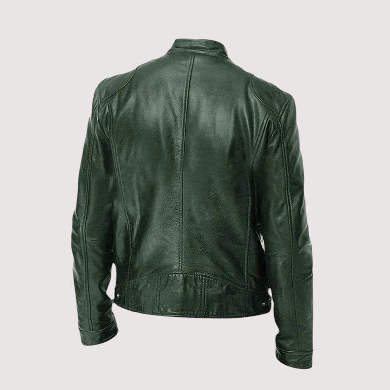 Men’s leather jacket – Structured fit with practical zipped pockets - J&B; - 8 - London-stylehouse.com