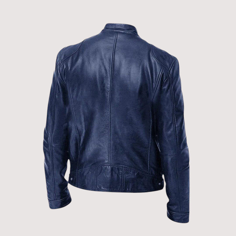 Men’s leather jacket – Structured fit with practical zipped pockets - J&B; - 9 - London-stylehouse.com