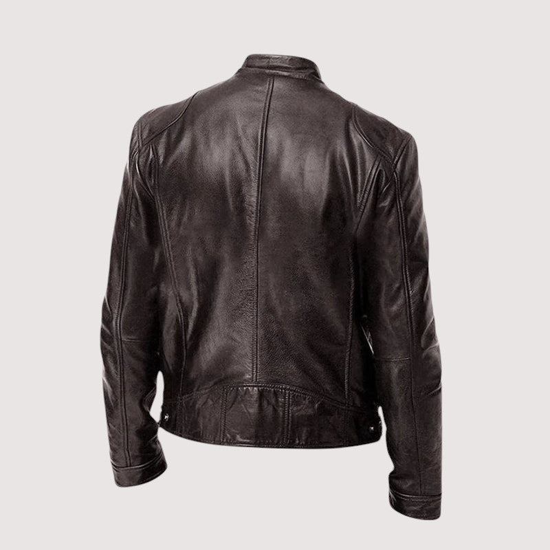 Men’s leather jacket – Structured fit with practical zipped pockets - J&B; - 10 - London-stylehouse.com