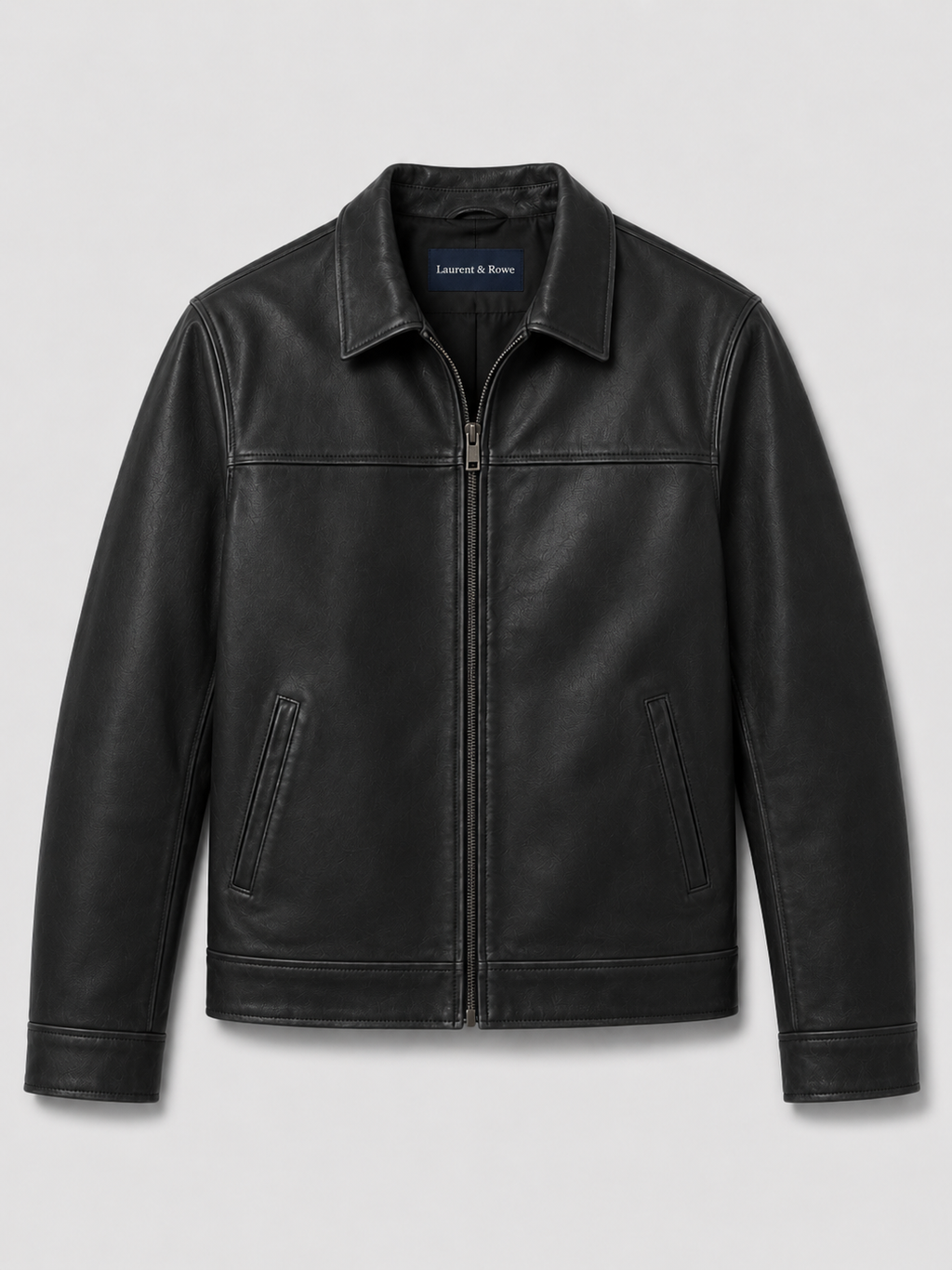 Men’s leather jacket with a classic cut and elegant zip fastening - J&B; - 8 - London-stylehouse.com