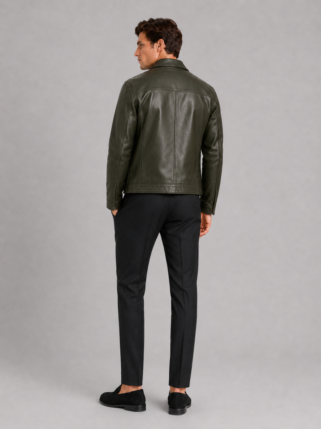 Men’s leather jacket with a classic cut and elegant zip fastening - J&B; - 16 - London-stylehouse.com