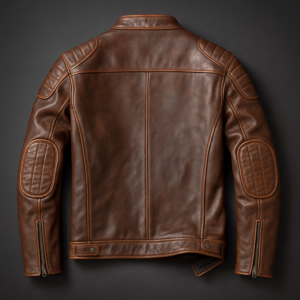 Men’s leather jacket – Structured fit with quilted shoulders - J&B; - 4 - London-stylehouse.com