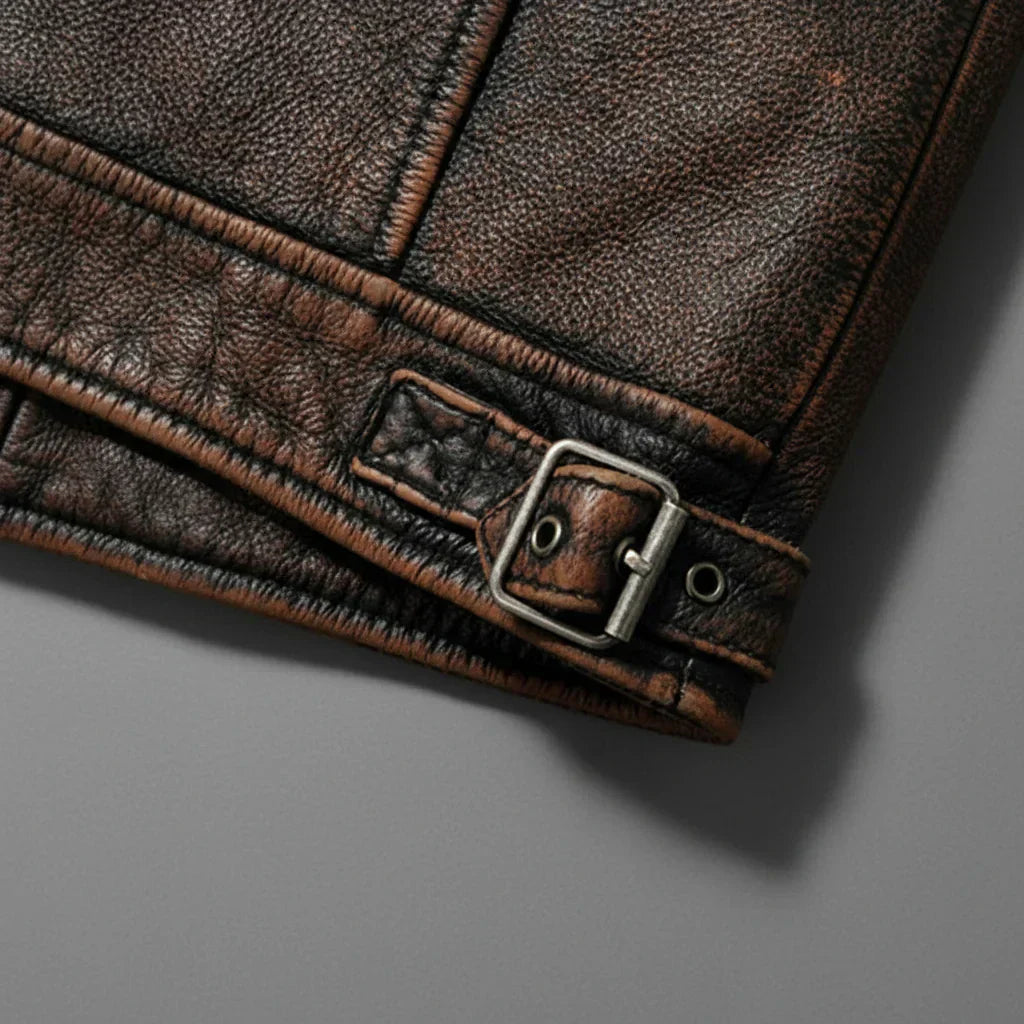 Men’s leather jacket – Structured fit with quilted shoulders - J&B; - 9 - London-stylehouse.com