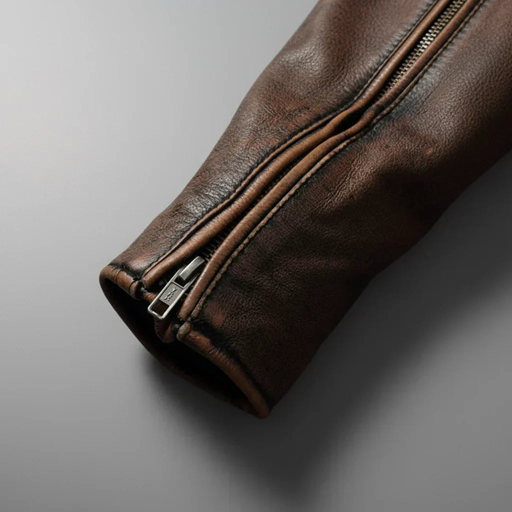 Men’s leather jacket – Structured fit with quilted shoulders - J&B; - 10 - London-stylehouse.com