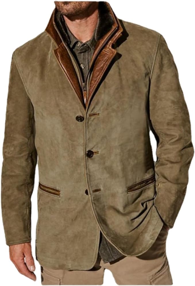 Men’s utility-style jacket with a contrasting collar - J&B; - 1 - London-stylehouse.com