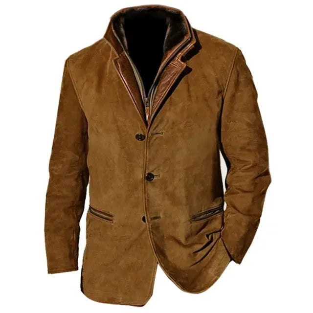 Men’s utility-style jacket with a contrasting collar - J&B; - 4 - London-stylehouse.com