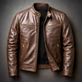 Men’s leather jacket – Classic fit with a textured look - J&B; - 1 - London-stylehouse.com